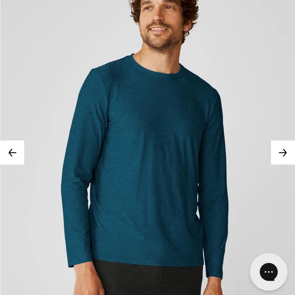NWT Beyond Yoga Men's Always Beyond Long Sleeve Crew 2.0